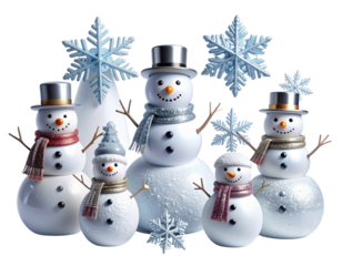  Elegant Frosted Snowman Set with Sparkling Winter Accents