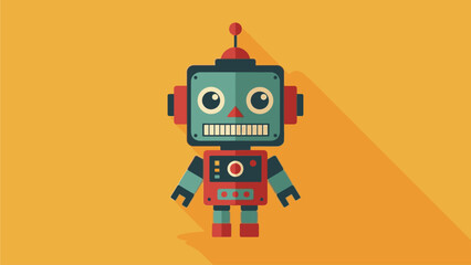 Fototapeta premium Vector Pixel Art Toy Robot – Retro 8-Bit Style Illustration