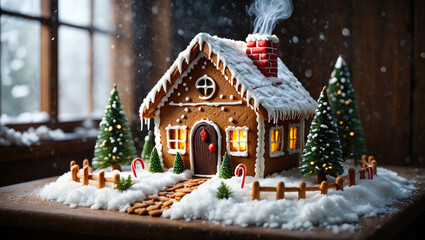 christmas sweete house with cookie