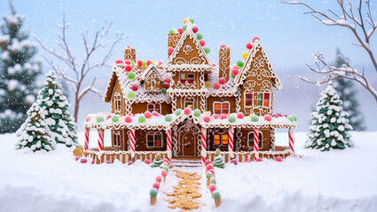 christmas sweete house with cookie