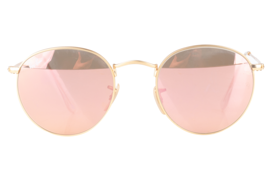 sunglasses on white bakground pink