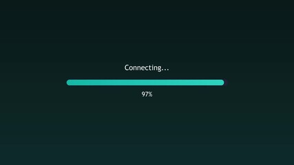 Connection progress indicator showing 97 percent completion for online tasks or activities