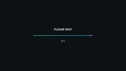 Loading screen with progress bar indicating 91 percent completion during website design process