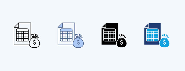 Spreadsheet Multiple Icon Illustration Vector