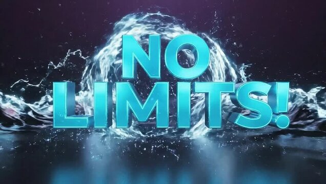 No limits text effect exploding ice shattering cinematic graphic