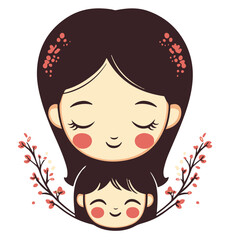 Minimal Mother and Baby Vector Banner for Mother&rsquo;s Day Celebration