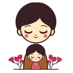 Minimal Mother and Baby Vector Banner for Mother&rsquo;s Day Celebration