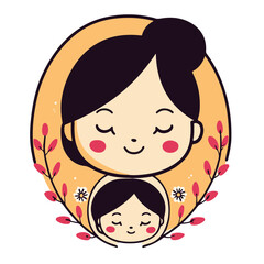 Minimal Mother and Baby Vector Banner for Mother&rsquo;s Day Celebration