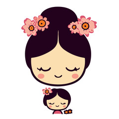 Minimal Mother and Baby Vector Banner for Mother&rsquo;s Day Celebration