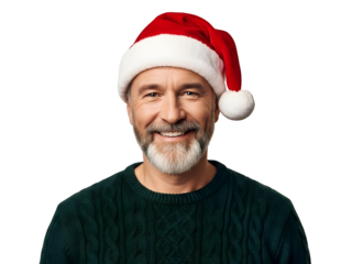 Smiling Santa Portrait Mature Man Christmas Celebration Holiday Season