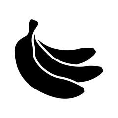 Three Bananas Tropical Fruit Flat Icon
