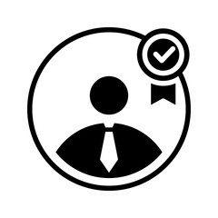 Mentor User Profile Badge Flat Black Icon Identity
