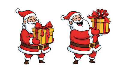 Cartoon Santa Claus and Christmas Elements Collection