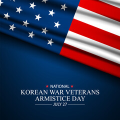 National Korean War Veterans Armistice Day July 27 Background vector Illustration