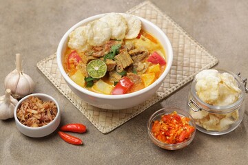 Soto Betawi is a type of soto from the DKI Jakarta area