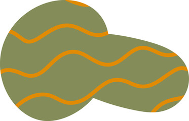 Abstract Bean Shape With Wavy Stripes