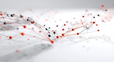 Abstract network of interconnected glowing nodes and lines, digital art