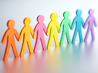 Colorful figures holding hands, representing diversity and unity