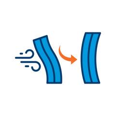 Flexible material adapting to wind pressure illustrating resilience and elasticity ideal for engineering and environmental science presentations.