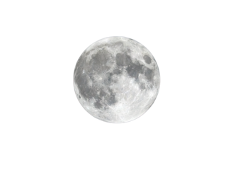 Full Moon Isolated on White Background