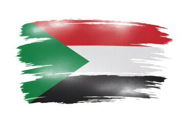 Bold artistic brushstroke flag of Sudan for national pride celebrations and patriotic designs, perfect for event promotions