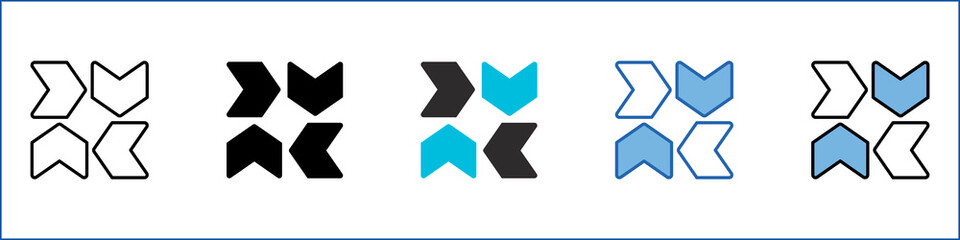 Workflow Single Icon Multistyle Illustration