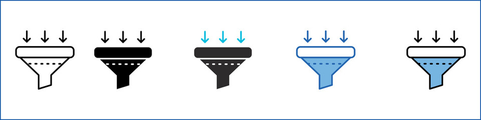 Funnel Single Icon Multistyle Illustration