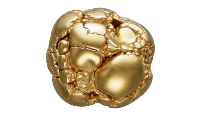 Gold Nugget Isolated on White Background