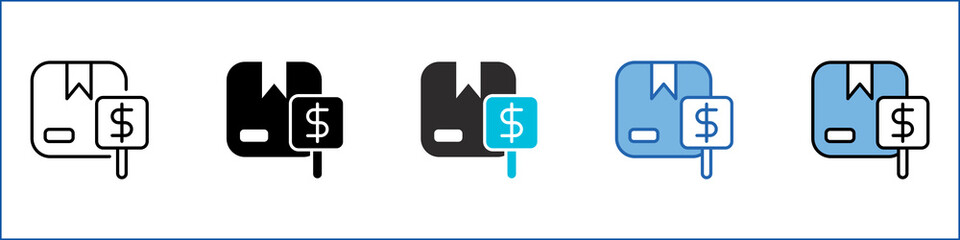 Bidding Single Icon Multistyle Illustration