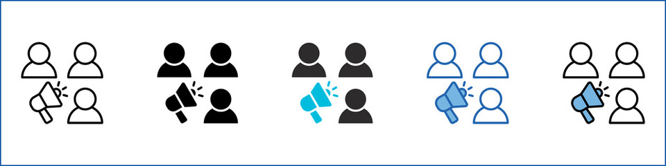 Audience Single Icon Multistyle Illustration