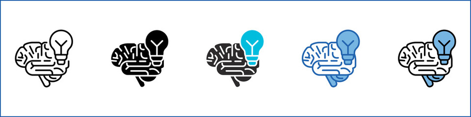 Intelligence Single Icon Multistyle Illustration