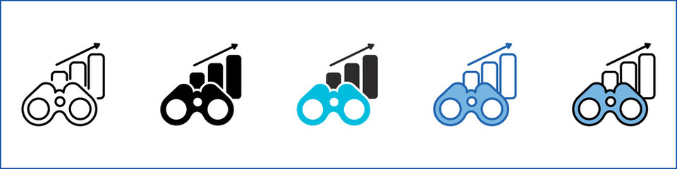 Predictive Single Icon Multistyle Illustration