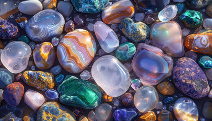 Sea gems on the beach