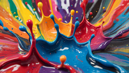 Splashes of colored paints