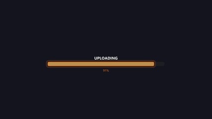 High quality design element video for website designers showing a loading bar with clear progress at 91 percent