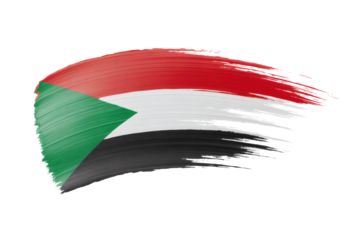Patriotic Sudan flag art stroke with bold colors, celebrating Sudanese culture and national pride, vibrant independence day