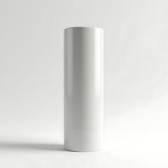 Elegant White Cylinder on Soft Gray Background for Product Mockup
