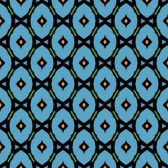 Fototapeta premium Seamless black and blue geometric pattern wallpaper texture illustration design for textile fabric decor
