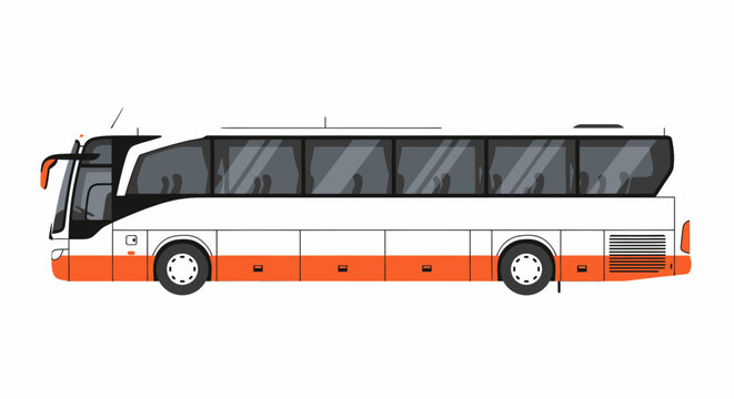 red bus isolated on white