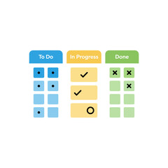 project workflow progress visualized depicting to do in progress and done stages on a colorful board ideal for illustrating task management