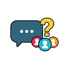 question and answer forum group discussion around chatbot with people seeking information from ai for community engagement and problem solving