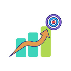 Reaching business target with success an upward trend perfect for marketing materials showing company growth and achievement and improved performance