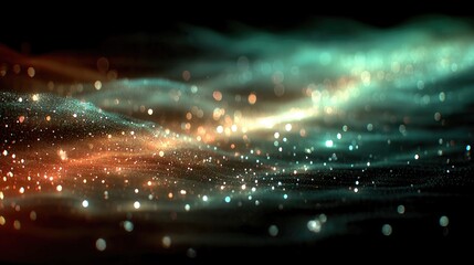 Abstract Particles Flowing with Bokeh Effect