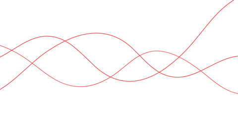 abstract creative three red wave line background.