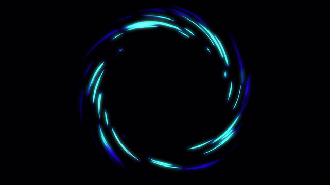 A rotating blue energy ring with an alpha channel, perfect for futuristic effects, motion graphics, and high-impact transition designs.