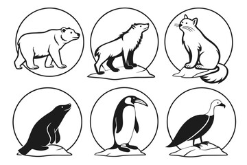 Obraz premium 1---polar-animals-6-icon-set---polar-bear--arctic- (1)