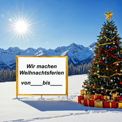Wir machen Weihnachtsferien