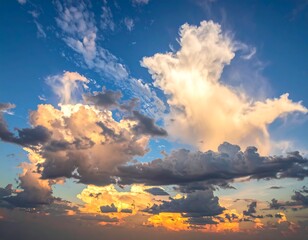 Stunning daytime sky filled with dynamic, textured clouds and brilliant light