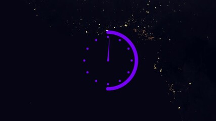 Digital round clock animated first spent time on black background motion graphics.4k video. - Powered by Adobe