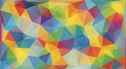 Obraz premium Vibrant Geometric Abstract Background with Colorful Triangles.